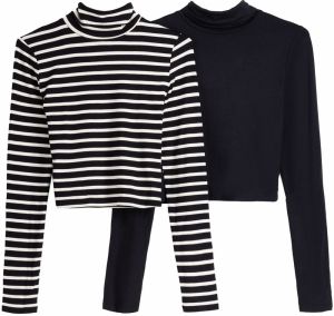 Bershka Tričko  čierna / biela