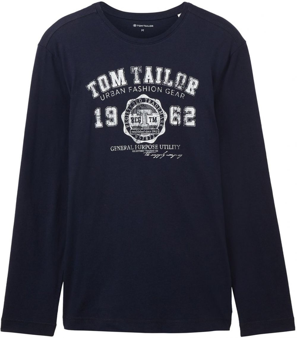 TOM TAILOR Tričko  tmavomodrá / biela