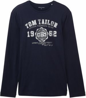 TOM TAILOR Tričko  tmavomodrá / biela