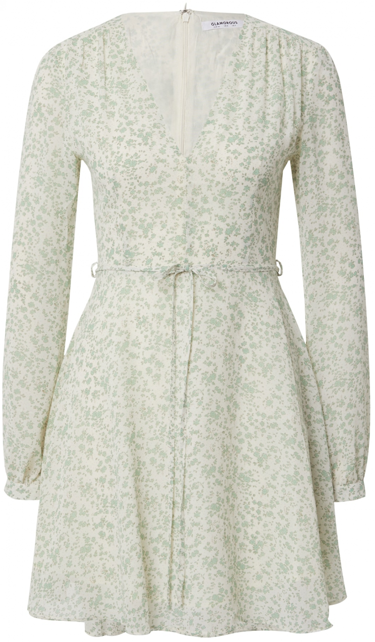 GLAMOROUS Šaty  krémová / kaki / pastelovo zelená