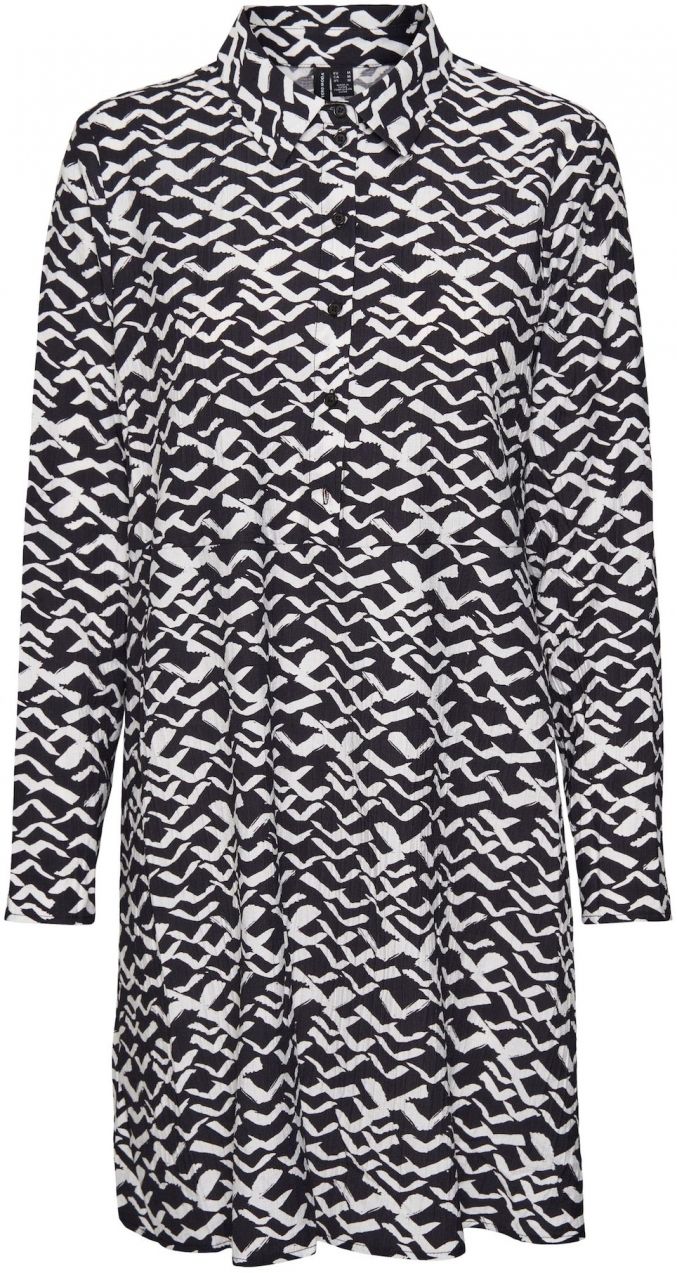 VERO MODA Košeľové šaty 'Sissi'  čierna / biela