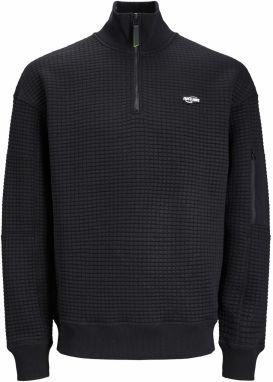 JACK & JONES Mikina  čierna / biela