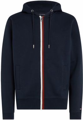 TOMMY HILFIGER Tepláková bunda  tmavomodrá / červená / biela