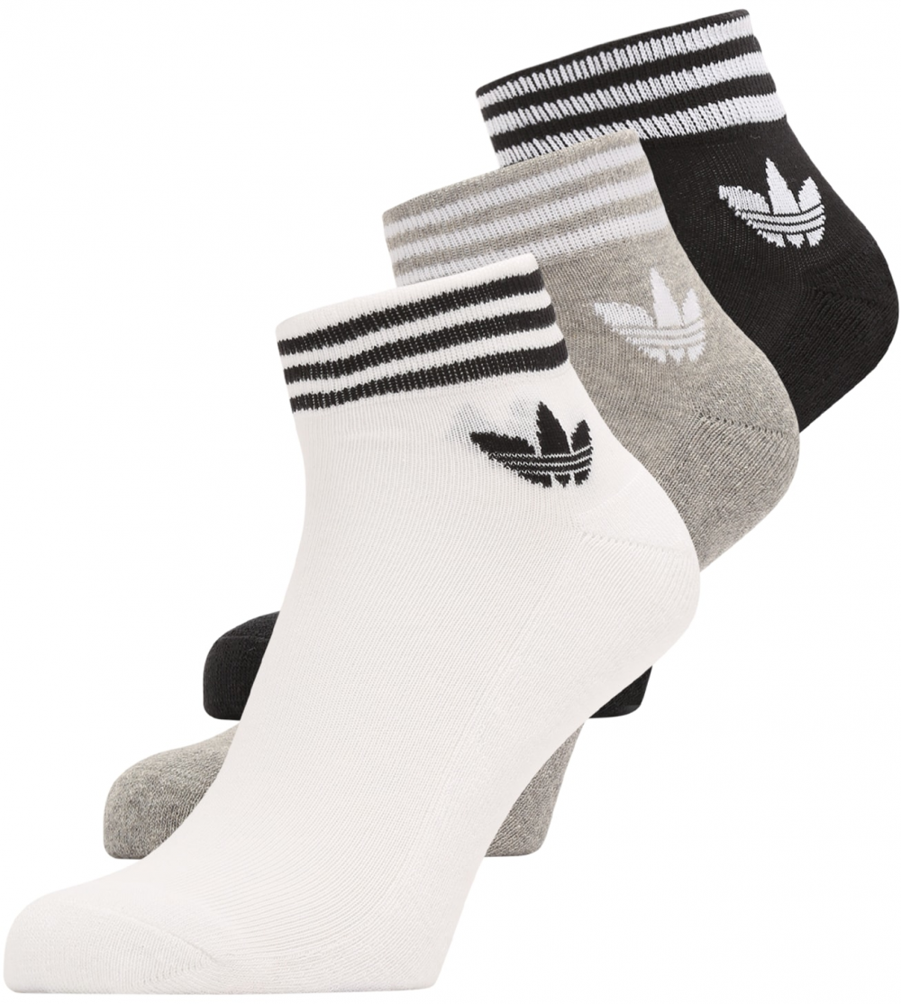 ADIDAS ORIGINALS Ponožky 'Island Club Trefoil'  sivá melírovaná / čierna / biela