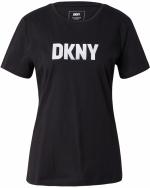 DKNY Tričko 'FOUNDATION'  čierna / prírodná biela