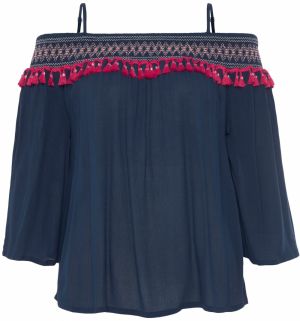 LASCANA Blúzka  krémová / námornícka modrá / ružová / purpurová