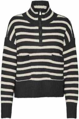 VERO MODA Sveter 'CARRY'  béžová / čierna