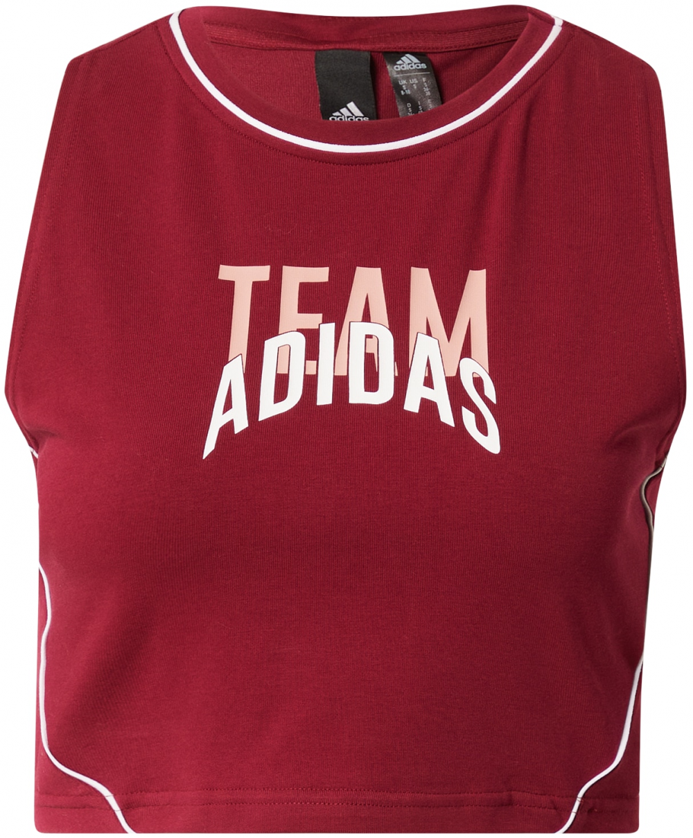 ADIDAS SPORTSWEAR Športový top  rosé / burgundská / biela