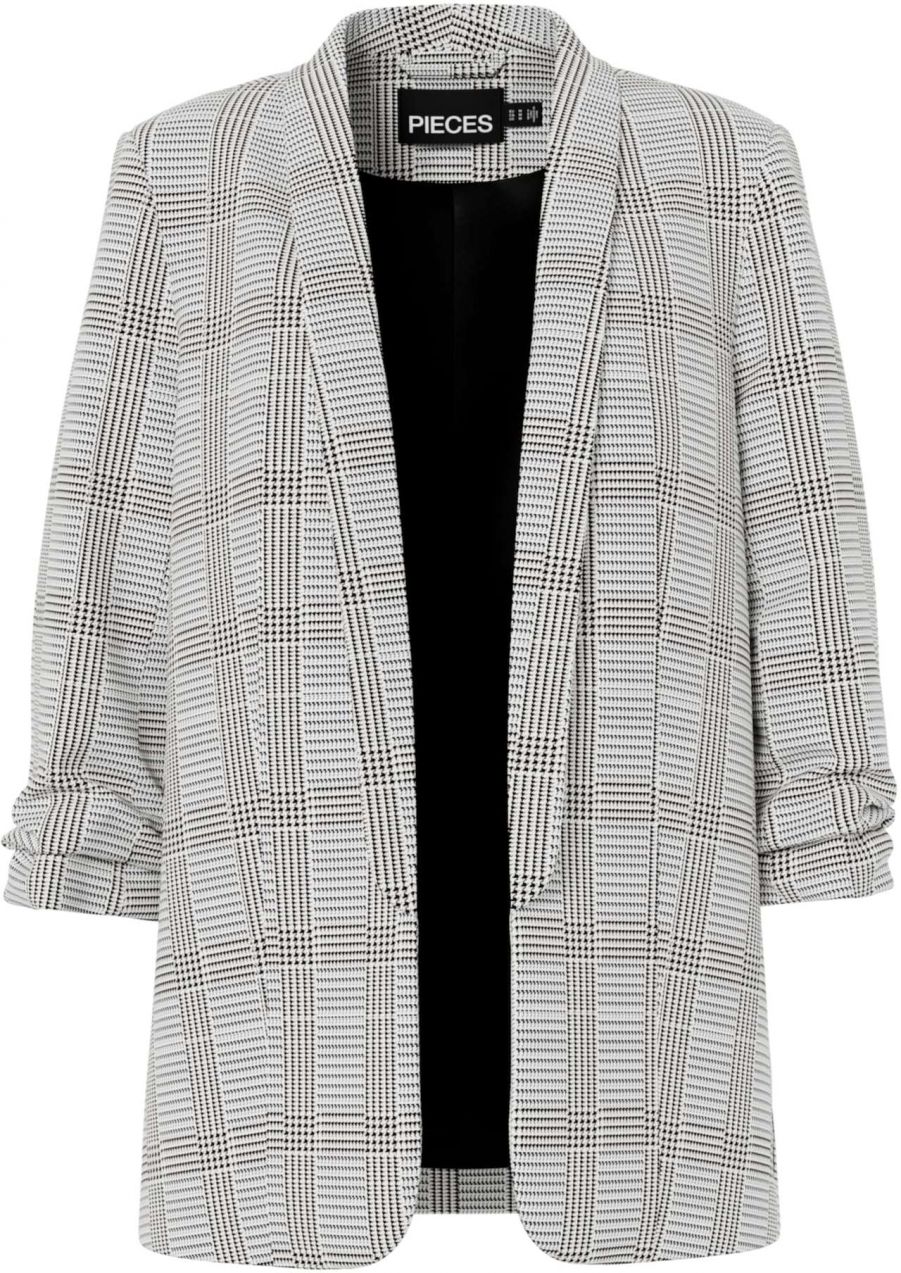 PIECES Blejzer 'PCBOSELLA'  sivá / čierna / biela