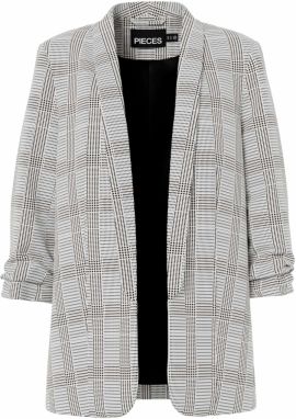 PIECES Blejzer 'PCBOSELLA'  sivá / čierna / biela