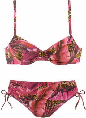 LASCANA Bikiny 'Elena'  tmavožltá / ružová / purpurová / čierna