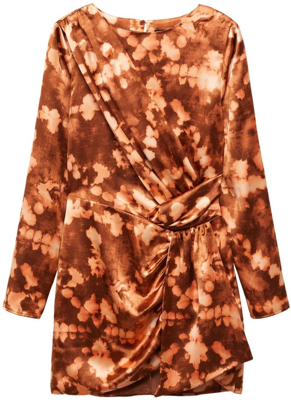 MANGO Šaty 'Fuego'  hnedá / svetlohnedá