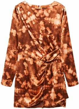 MANGO Šaty 'Fuego'  hnedá / svetlohnedá