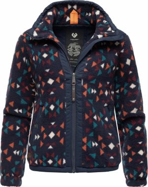 Ragwear Flisová bunda 'Nordicka Aztec'  námornícka modrá / nefritová / oranžová / biela