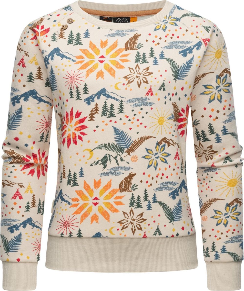 Ragwear Mikina 'Johanka'  béžová / modrosivá / oranžová / červená