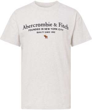 Abercrombie & Fitch Tričko  hnedá / sivá melírovaná / čierna