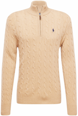 Polo Ralph Lauren Sveter  farba ťavej srsti / tmavomodrá