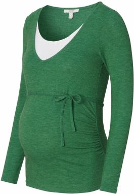 Esprit Maternity Tričko  trávovo zelená / biela
