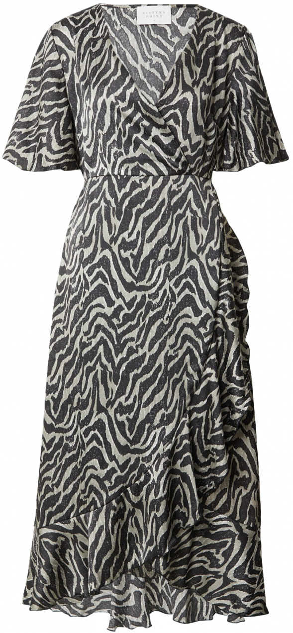 SISTERS POINT Šaty 'ECOA'  striebornosivá / čierna