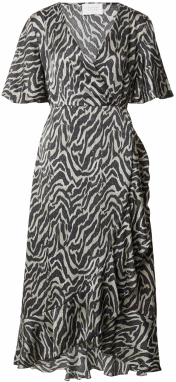 SISTERS POINT Šaty 'ECOA'  striebornosivá / čierna