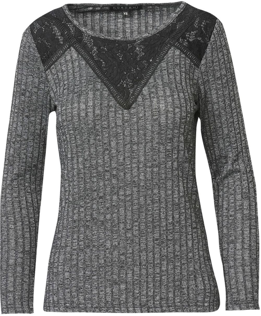 KOROSHI Sveter  sivá melírovaná / čierna