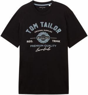 TOM TAILOR Tričko  modrosivá / čierna / biela