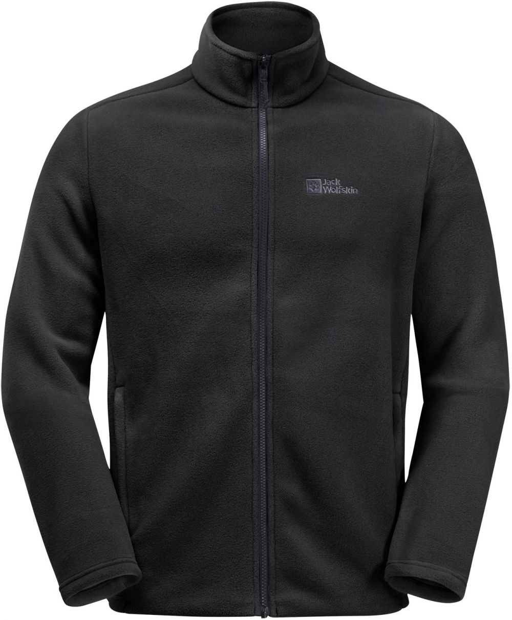 JACK WOLFSKIN Funkčná flisová bunda 'Winterstein'  kamenná / čierna