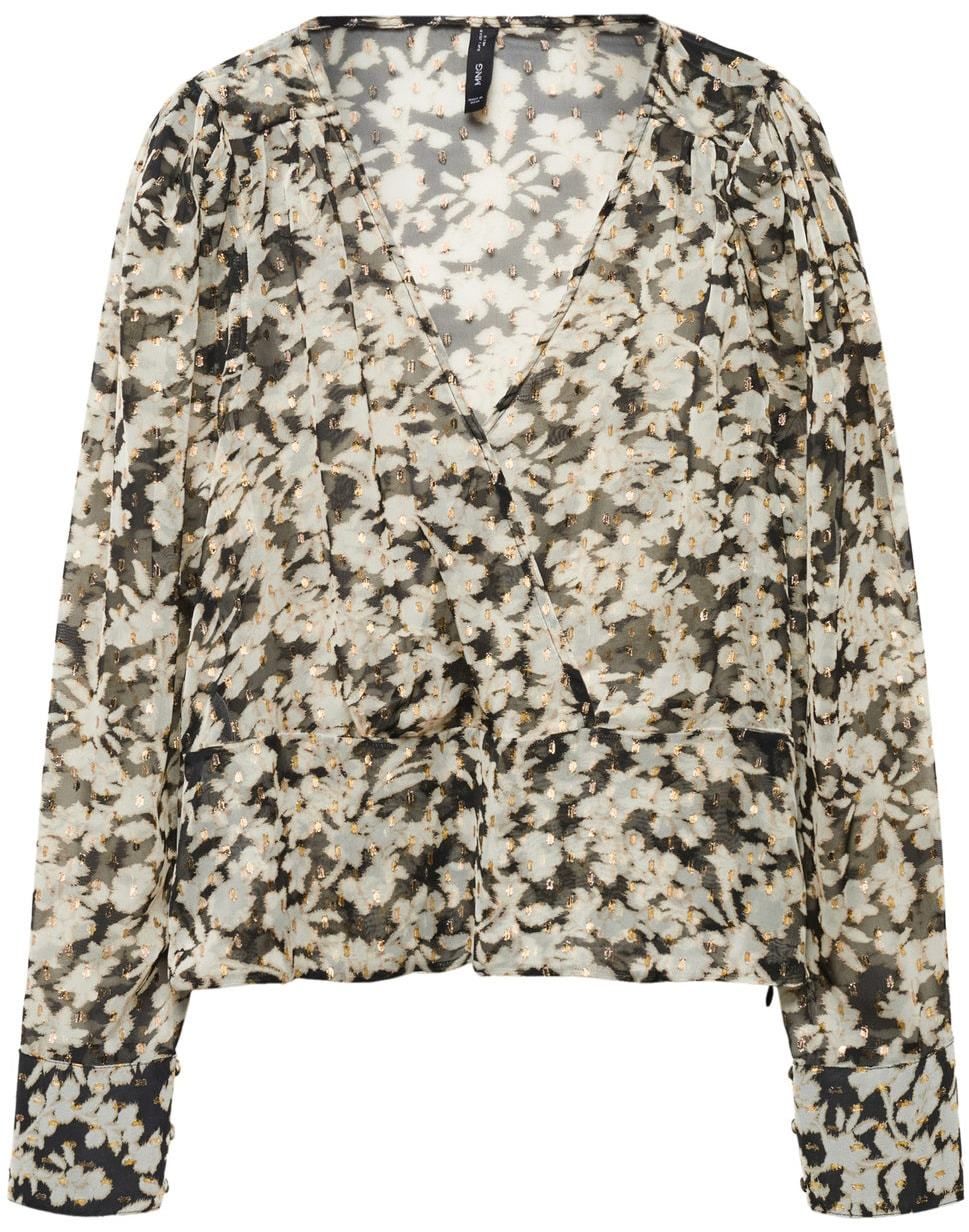 MANGO Blúzka 'YOUTH'  slonová kosť / karamelová / čierna