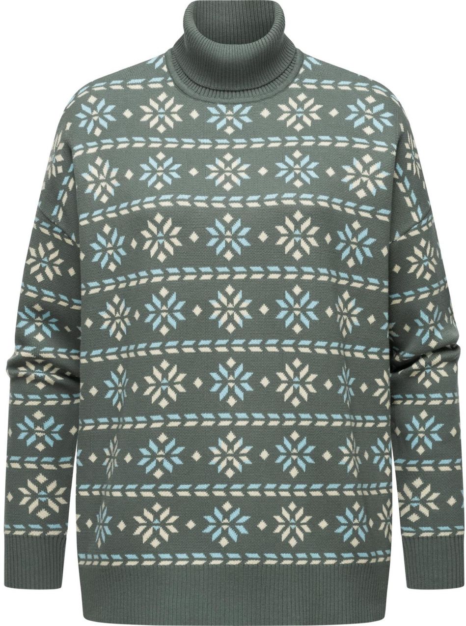 Ragwear Sveter 'Danika'  béžová / svetlobéžová / tmavozelená