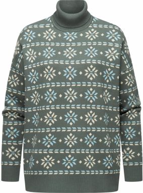 Ragwear Sveter 'Danika'  béžová / svetlobéžová / tmavozelená