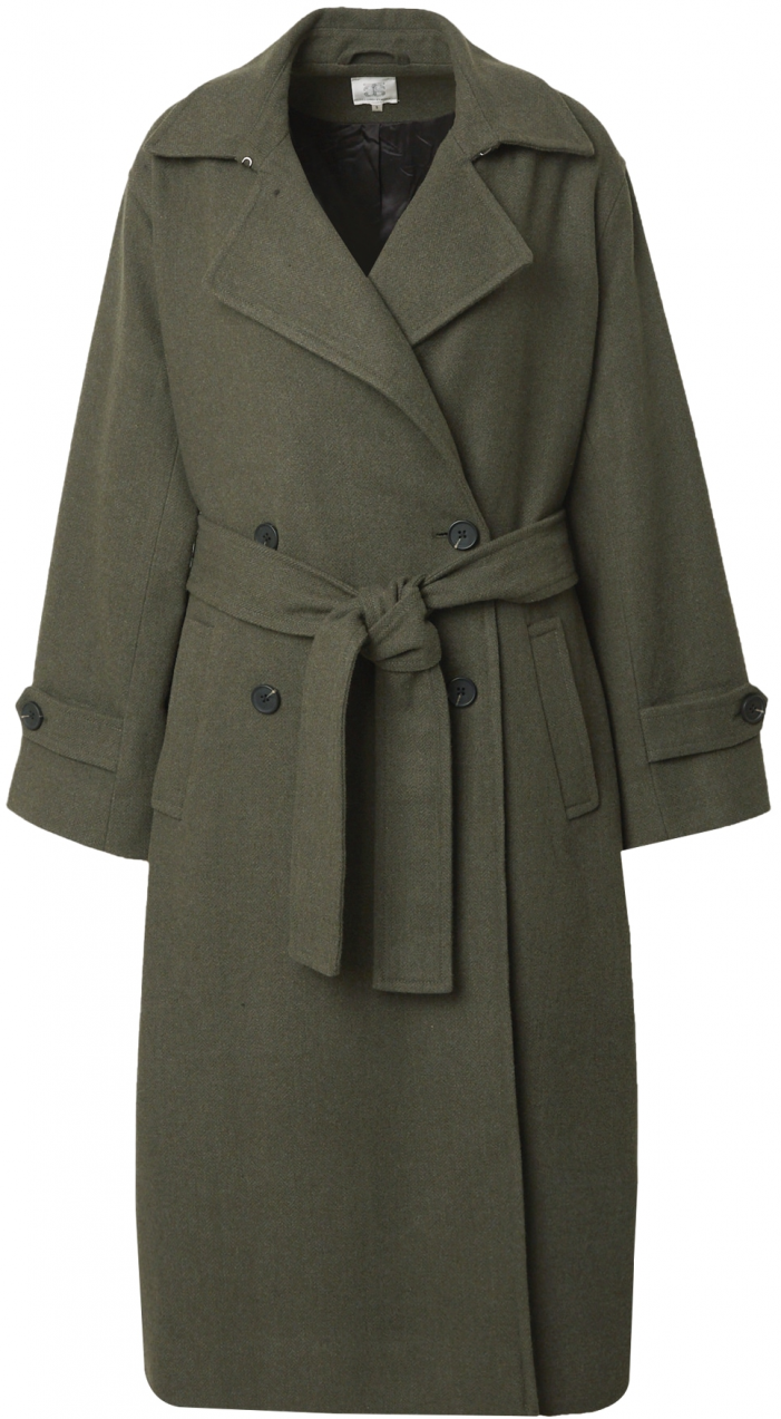 SECOND FEMALE Prechodný kabát 'Verle'  zelená melírovaná