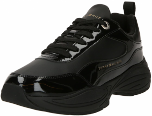 TOMMY HILFIGER Nízke tenisky 'CHUNKY RUNNER PATENT'  čierna