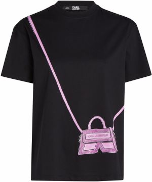 Karl Lagerfeld Tričko 'Ikon'  čierna / biela