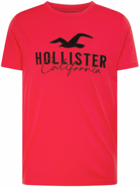 HOLLISTER Tričko  červená / čierna