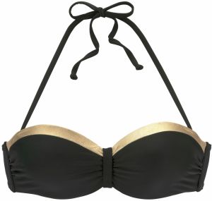 LASCANA Bikinový top 'Elodie'  zlatá / čierna