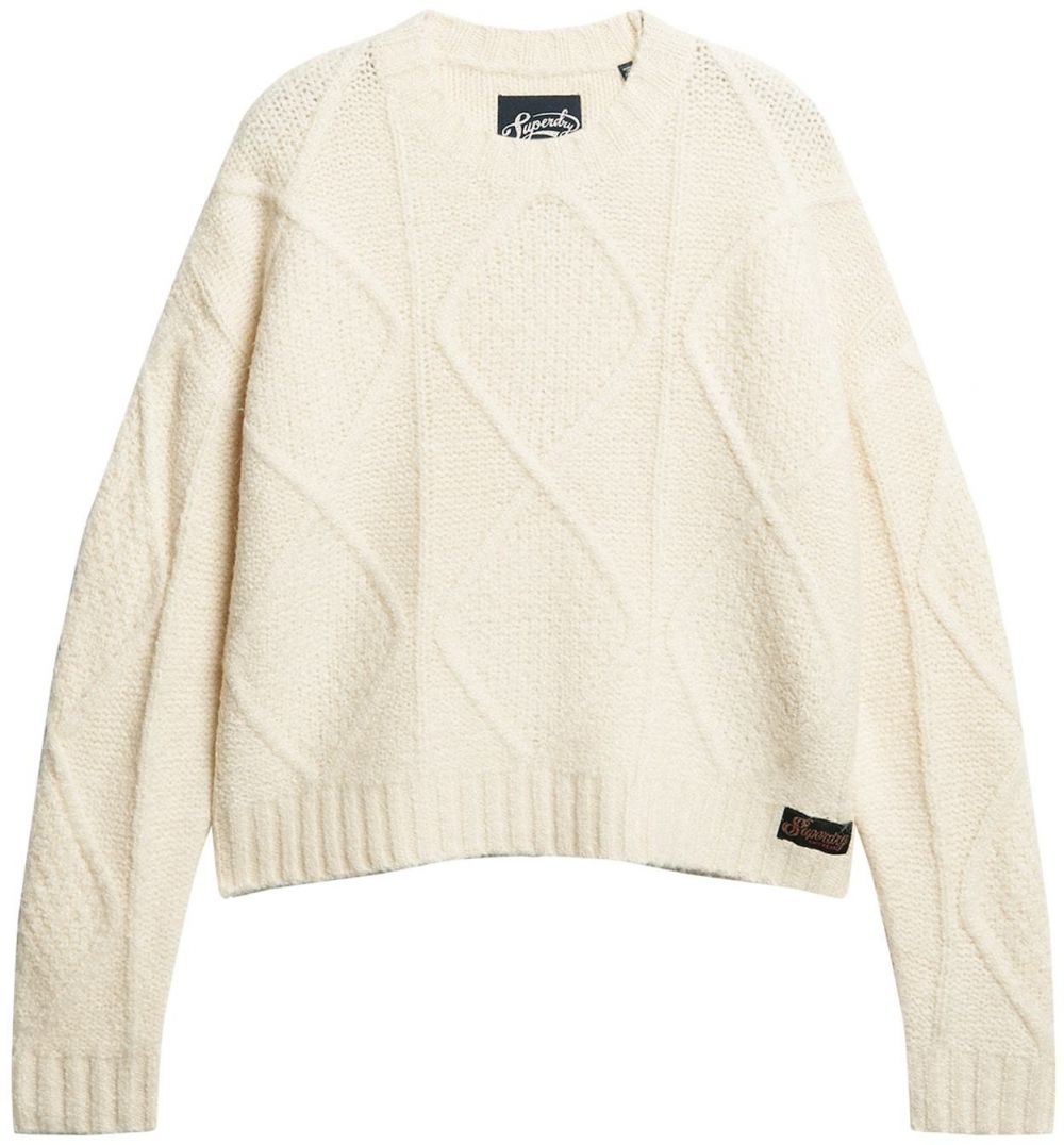 Superdry Sveter  biela ako vlna