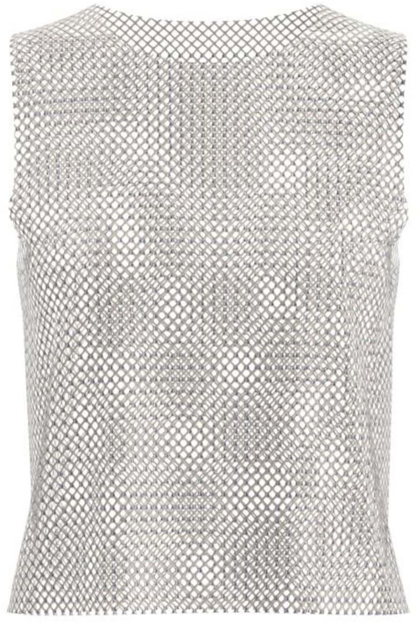 PIECES Top 'Paige'  šedobiela