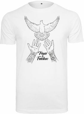 Mister Tee Tričko 'Peace & Freedom'  čierna / biela