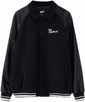 Pull&Bear Prechodná bunda  antracitová / čierna / biela