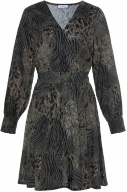 LASCANA Šaty  sivá / zelená / čierna