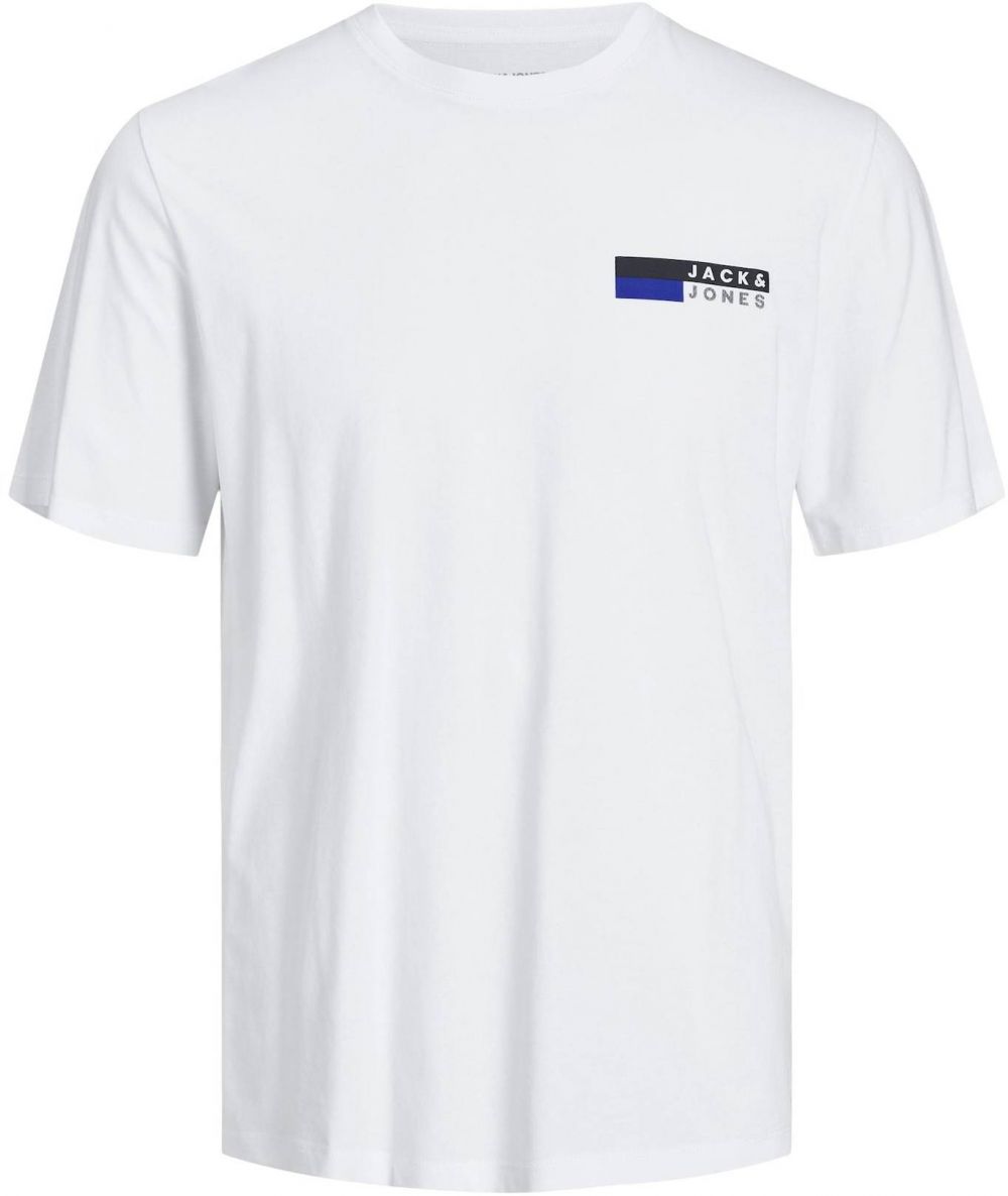 JACK & JONES Tričko  modrá / námornícka modrá / biela