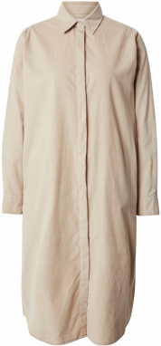 KnowledgeCotton Apparel Košeľové šaty  sivobéžová