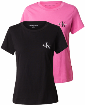 Calvin Klein Jeans Tričko  ružová / čierna / biela