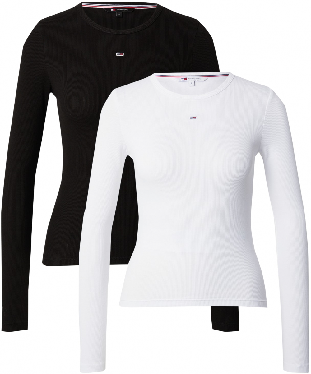Tommy Jeans Tričko 'ESSENTIAL'  námornícka modrá / červená / čierna / biela
