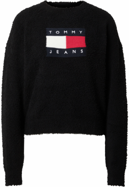 Tommy Jeans Sveter  námornícka modrá / červená / čierna / biela