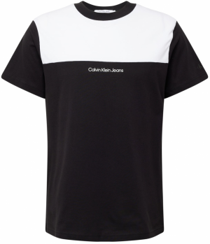 Calvin Klein Jeans Tričko  čierna / šedobiela