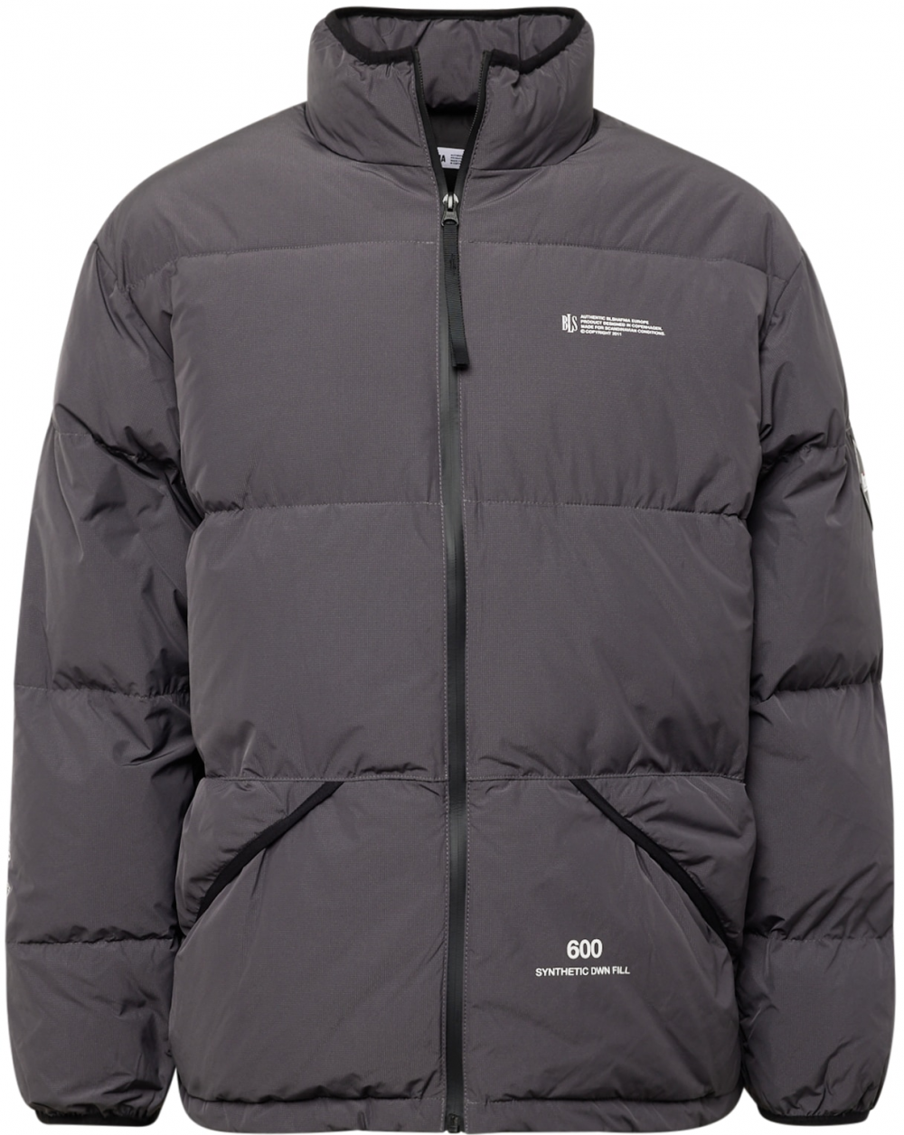 BLS HAFNIA Prechodná bunda  čierna melírovaná / biela