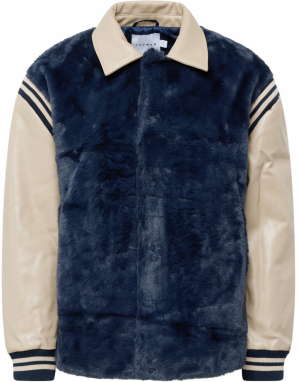 TOPMAN Prechodná bunda 'Varsity'  béžová / námornícka modrá