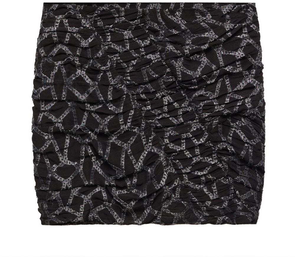 MANGO Sukňa  čierna / šedobiela