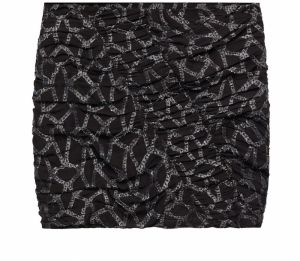 MANGO Sukňa  čierna / šedobiela